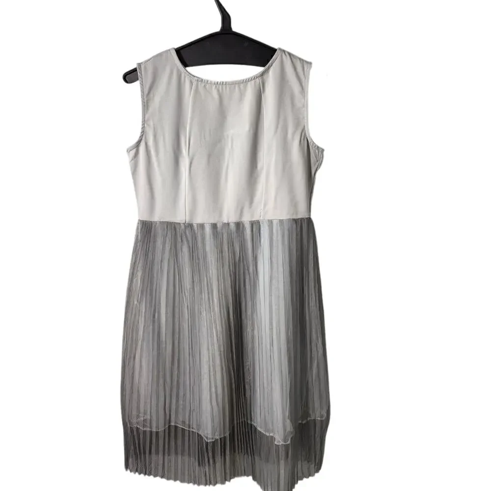 Gray chiffon babydoll dress
